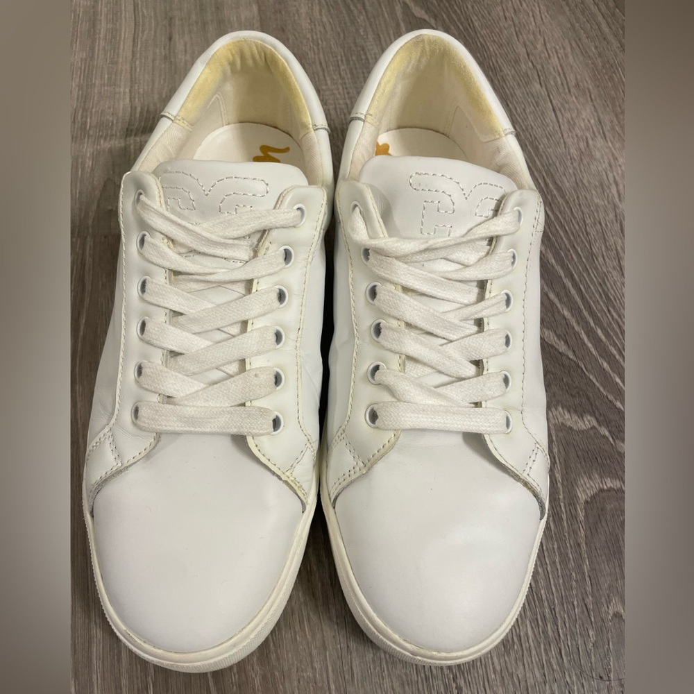 Sam Edelman Ethyl Low Top White Leather Sneakers Size 9